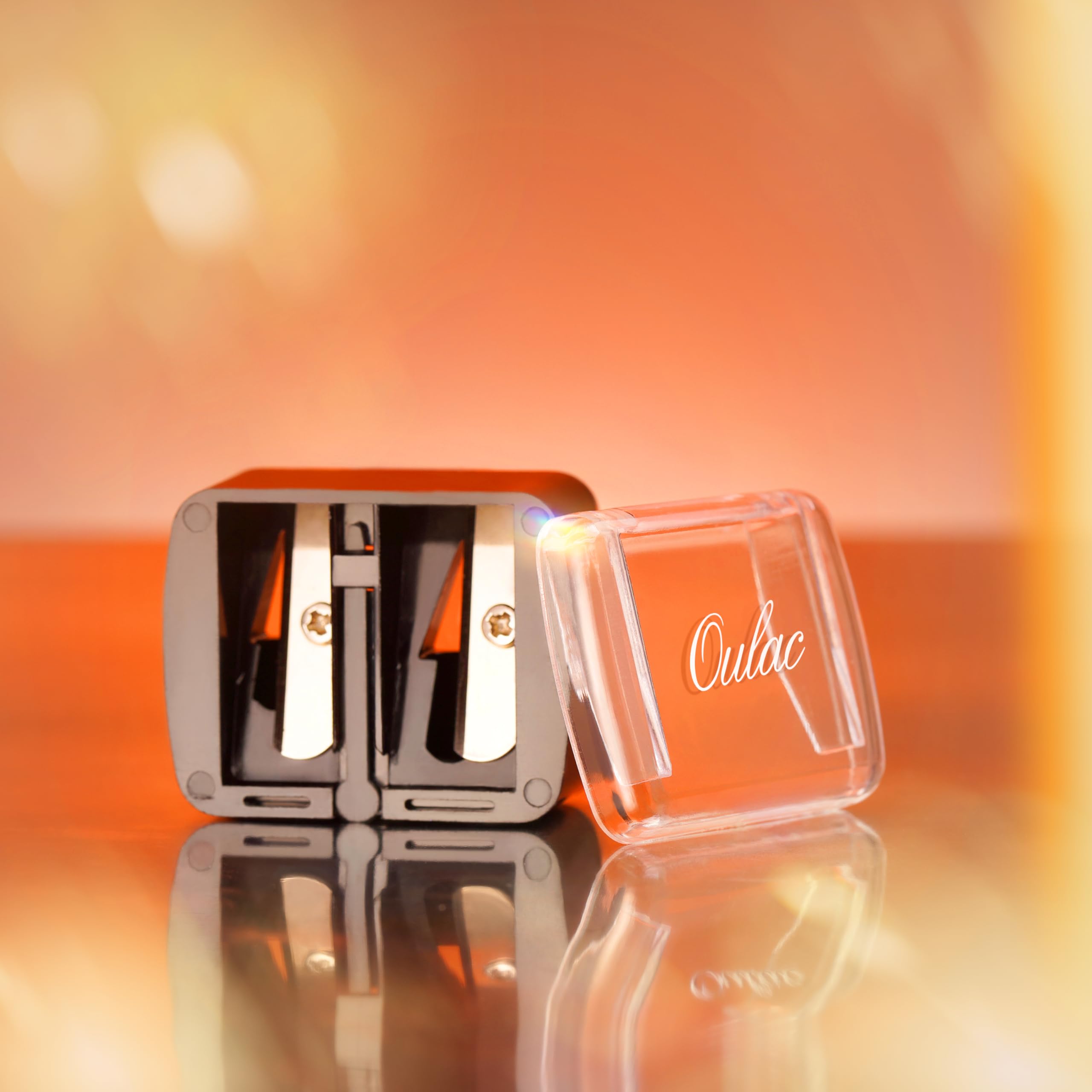 Oulac Eyeshadow Pencil Sharpener 2-in-1 Sharpener for Jumbo and Regular Eyeliner & Lip Liner Pencils No Mess, Professional Makeup Tool - Image 4