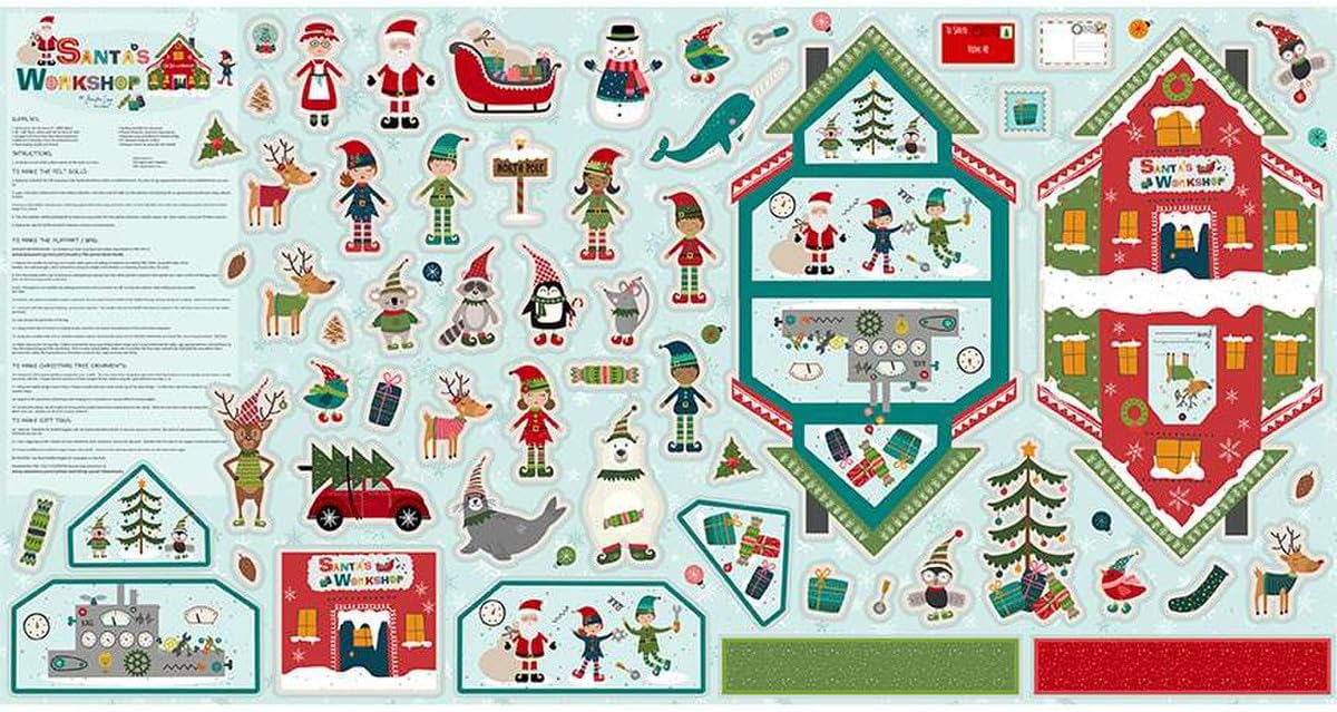 Riley Blake Santa’s Workshop Felt Panel by Jennifer Long of Sew A Story, Perfect for Quilting, Apparel and Home Decor.