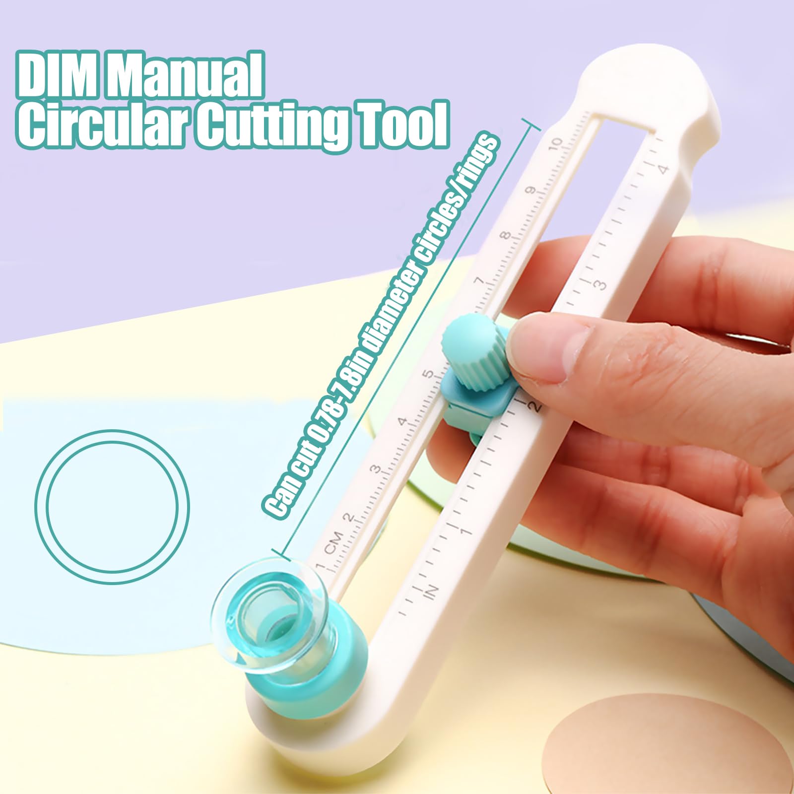 Coupeur De Papier Circulaire 2-20 cm, Cutter Circulaire Réglable pour Diamètres, Rotatif Anti-dérapant Cutter Rotatif Couture, pour Les Projets avec Papier, Scrapbooking, Creation Des Cartes