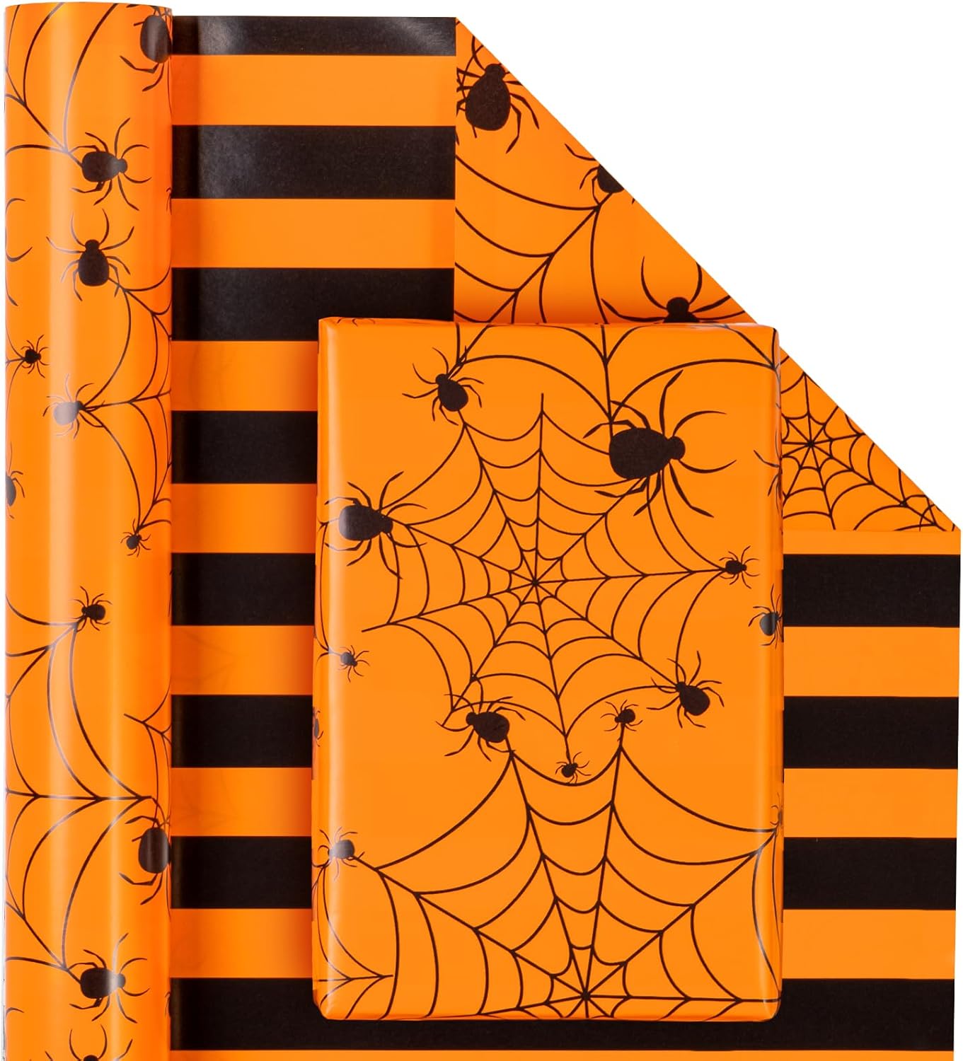 Elegant spiderweb design Halloween wrapping paper