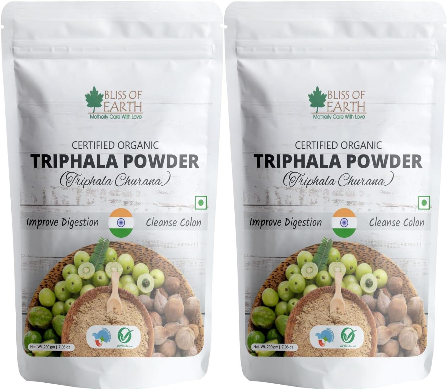 Bliss of Earth Organic Triphala Powder Churan 100% Pure Ayurvedic Herbal Blend Help for Detox & Digestion Support Boost Immunity (2x200gm)