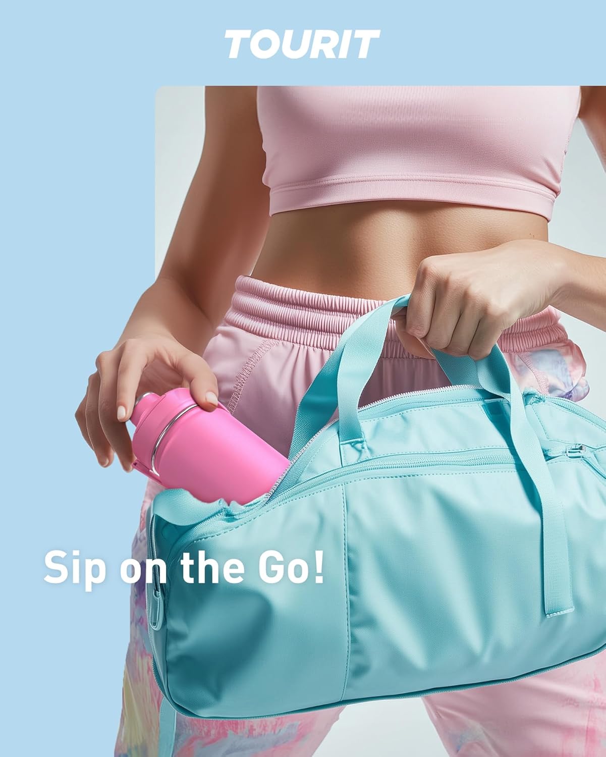 TOURIT 24 oz Insulated Water Bottle, Stainless Steel Sports Water Bottles With Top Handle, Double-Wall Travel Thermal Water Flask, BPA Free Leakproof Water Bottle for Sports and Travel, Black - Image 8