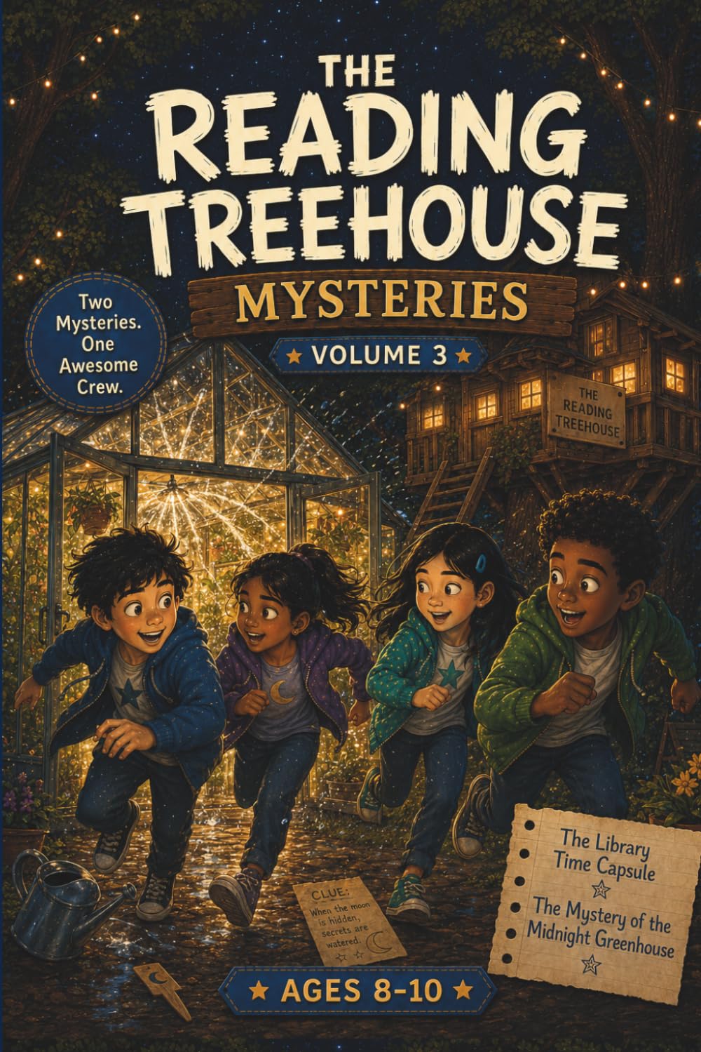 The Reading Treehouse Mysteries (Ages 8 -10) Vol 2: The Library Time Capsule & The Mystery of the Midnight Greenhouse: Illustrated Chapter Book for ... Girls, Detective Children Classroom Stories