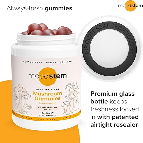 Miniatura 8 de Gomitas de hongos Harmony Blend Suplemento diario de hongos para adultos Complejo de hongos 10 en 1 melena de león, reishi, cordyceps, chaga y más