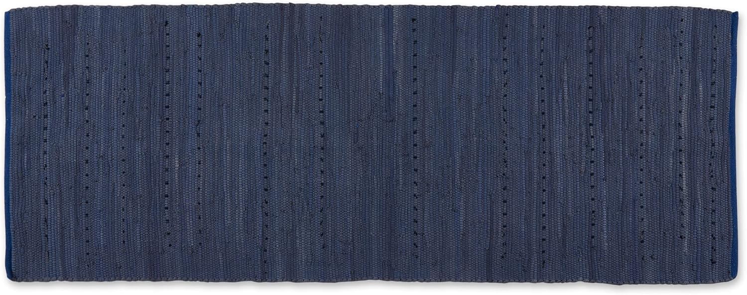 DII Chindi Home Collection Handwoven Multicolor Area Rag Rug, Runner, 2' 3" x6', French Blue