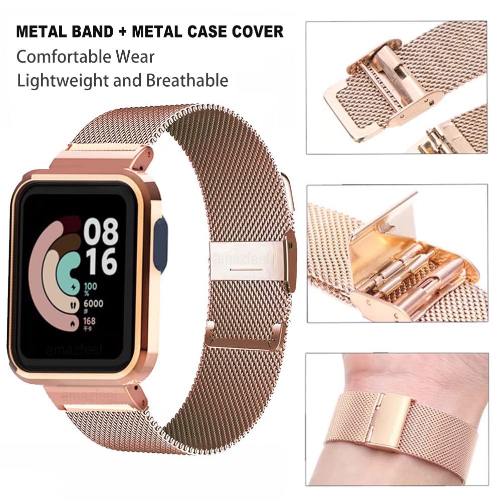 nuosiweilang Bracelet Compatible with Xiaomi Mi Watch Lite/Redmi Watch Strap Metal,Stainless Steel Metal Wrist Strap Wristband WatchBand Accessories for Xiaomi Mi Watch Lite/Redmi Watch - Image 4