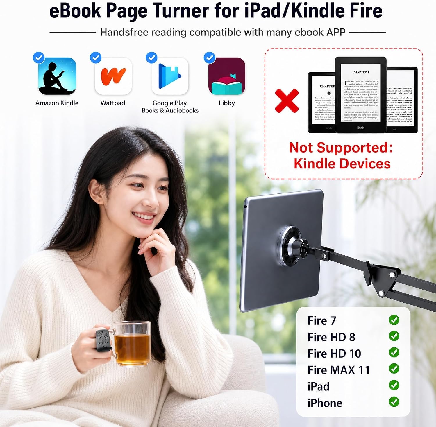 Scrolling Ring Remote for TikTok & Phone Camera, Compatible with iPhone