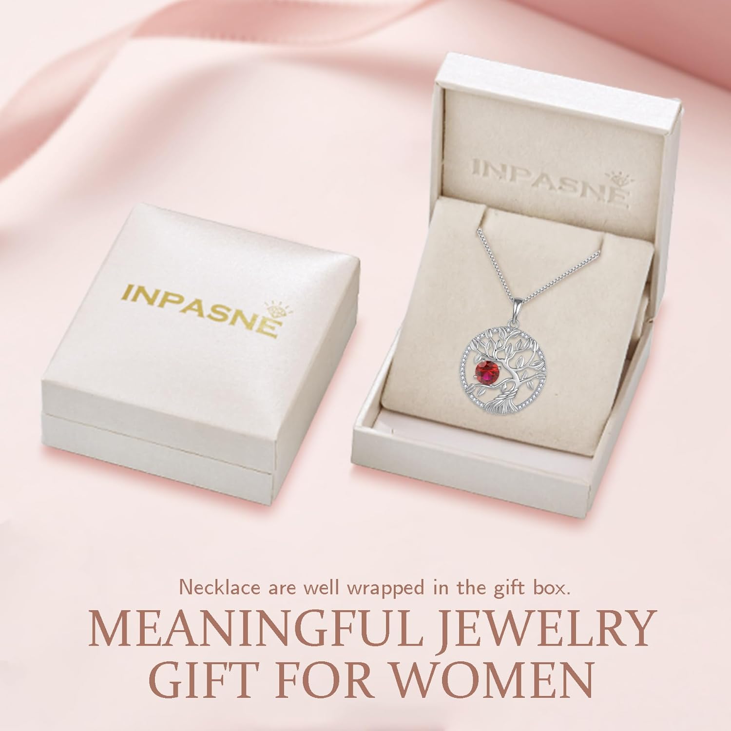 Tree of Life Necklace 925 Sterling Silver Family Tree Pendant Birthstone Jewelry Gifts for Women - Image 6