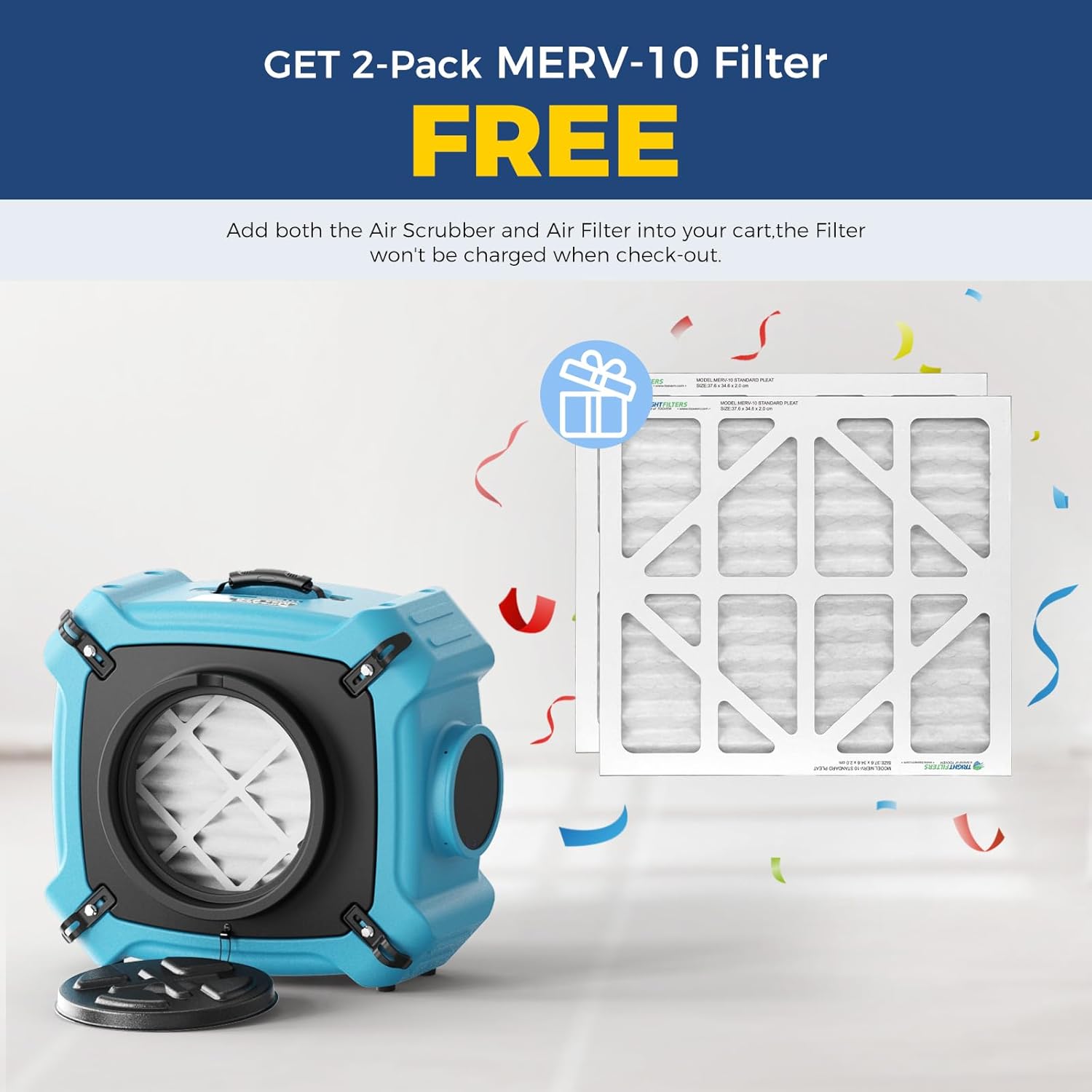 ALORAIR PureAiro HEPA Max 870 Air Scrubber 3-Stage Filtration,Negative Machine Air Scrubber | Professional Water Damage Restoration for Air Cleaner | up to 550 CFM - Image 2