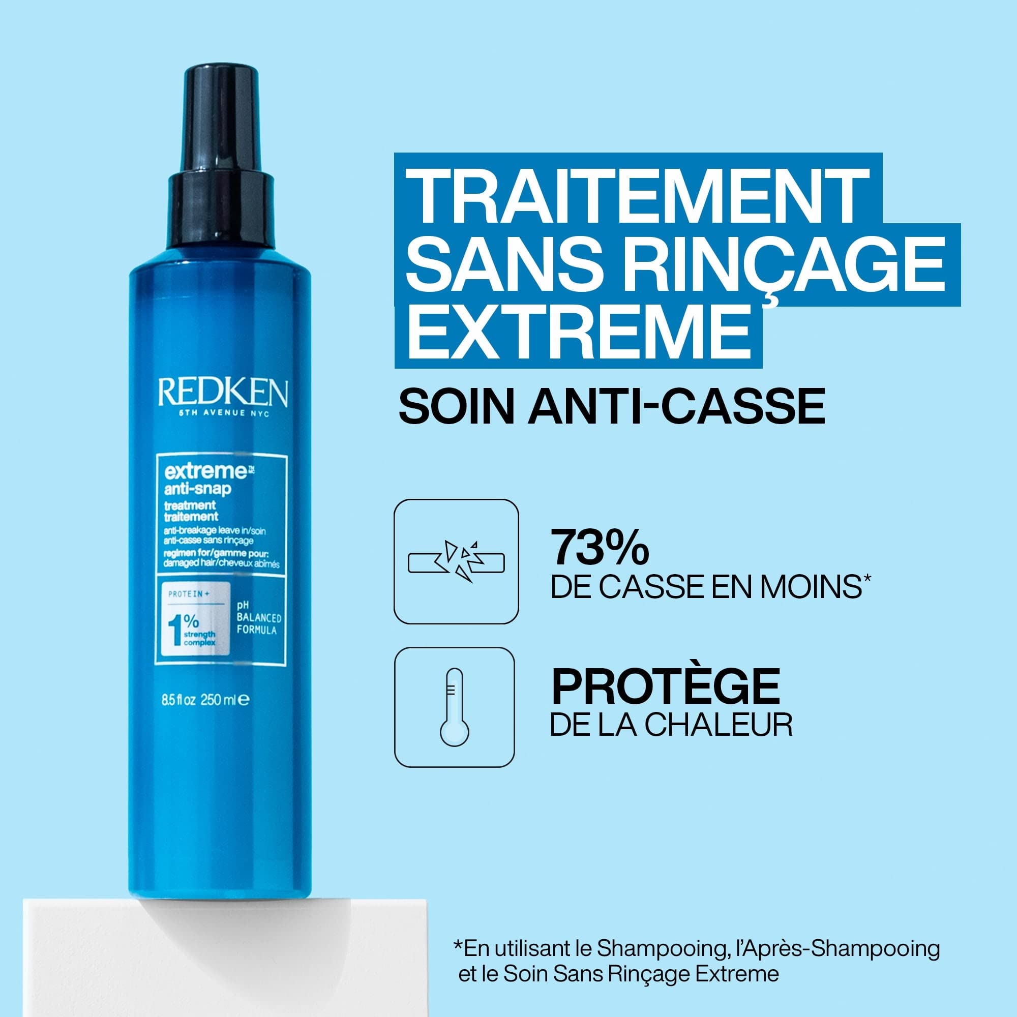 Redken, Routine Fortifiante pour Cheveux Cassants, Renforce et Répare la Fibre, Protège contre la Casse, Protéines et Fortifying Complex, Extreme