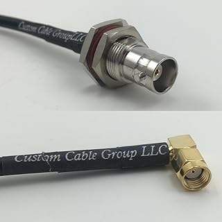 6 feet RG400 Low Loss BNC FEMALE BIG BULKHEAD to RP-SMA MALE ANGLE Pigtail Jumper RF coaxial cable 50ohm Quick USA Shipping