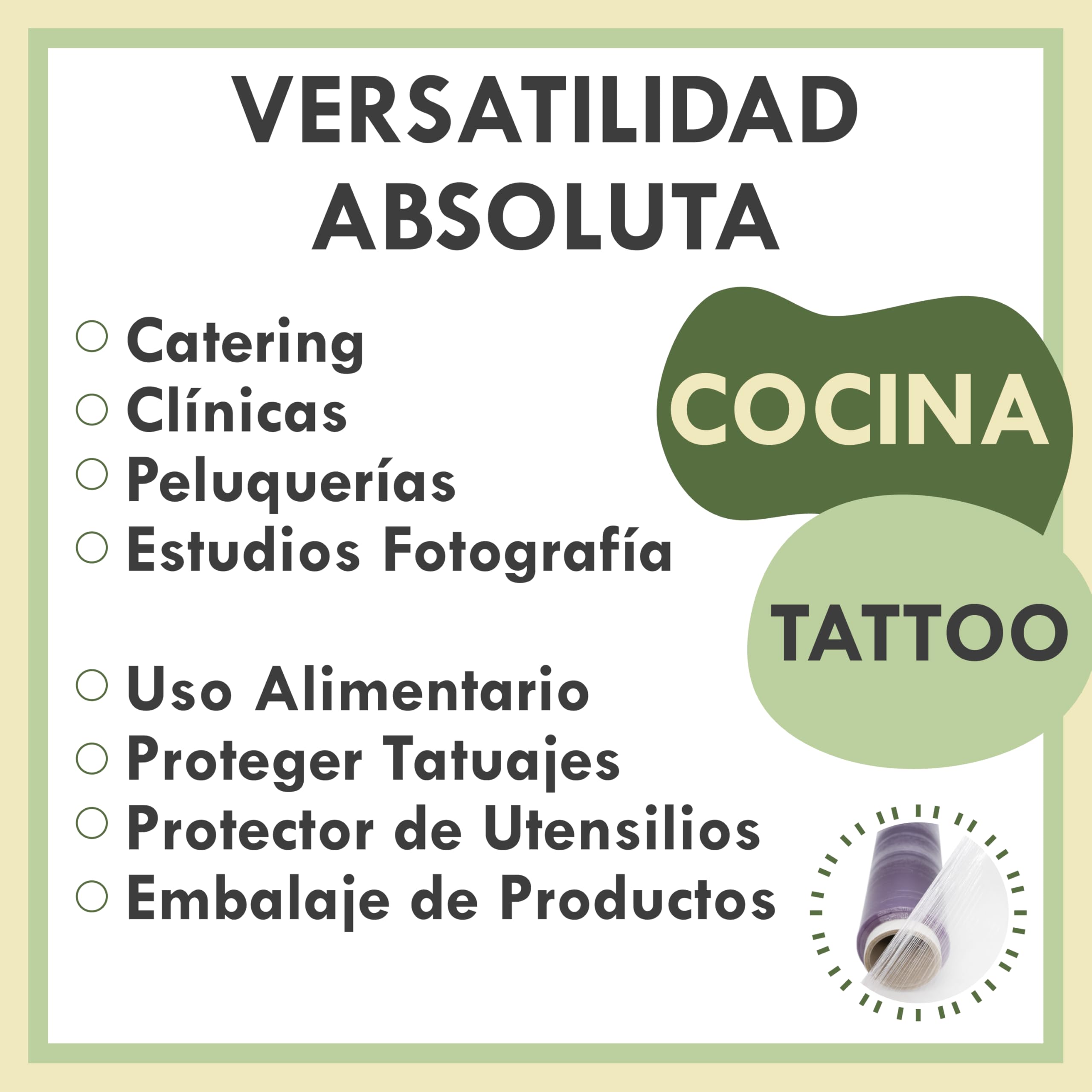 Zenic | Film Transparente Alimentario | 30 Cm Ancho Y 0.8 Kg de peso | 3 Rollos | Papel Film Transparente Cocina Hostelería Tattoo Peluquería | Resistente Y Adherente Mantiene Tensión | Apto Microonda