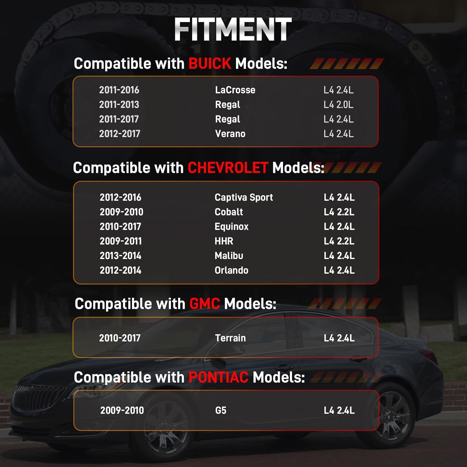 Engine Intake Exhaust Variable Valve Timing Camshaft Sprocket VVT Gear Compatible with Buick Verano Chevy Equinox Malibu GMC Terrain Pontiac G5 2009-2017 2.0L 2.4L Replace# 917-254 12578516 12621505