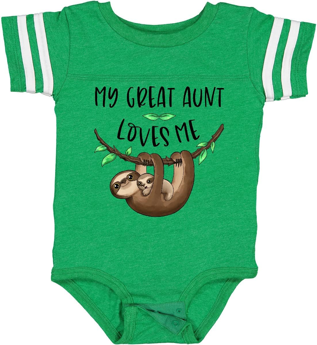 inktastic My Great Aunt Loves Me Cute Sloth and Baby Baby Bodysuit