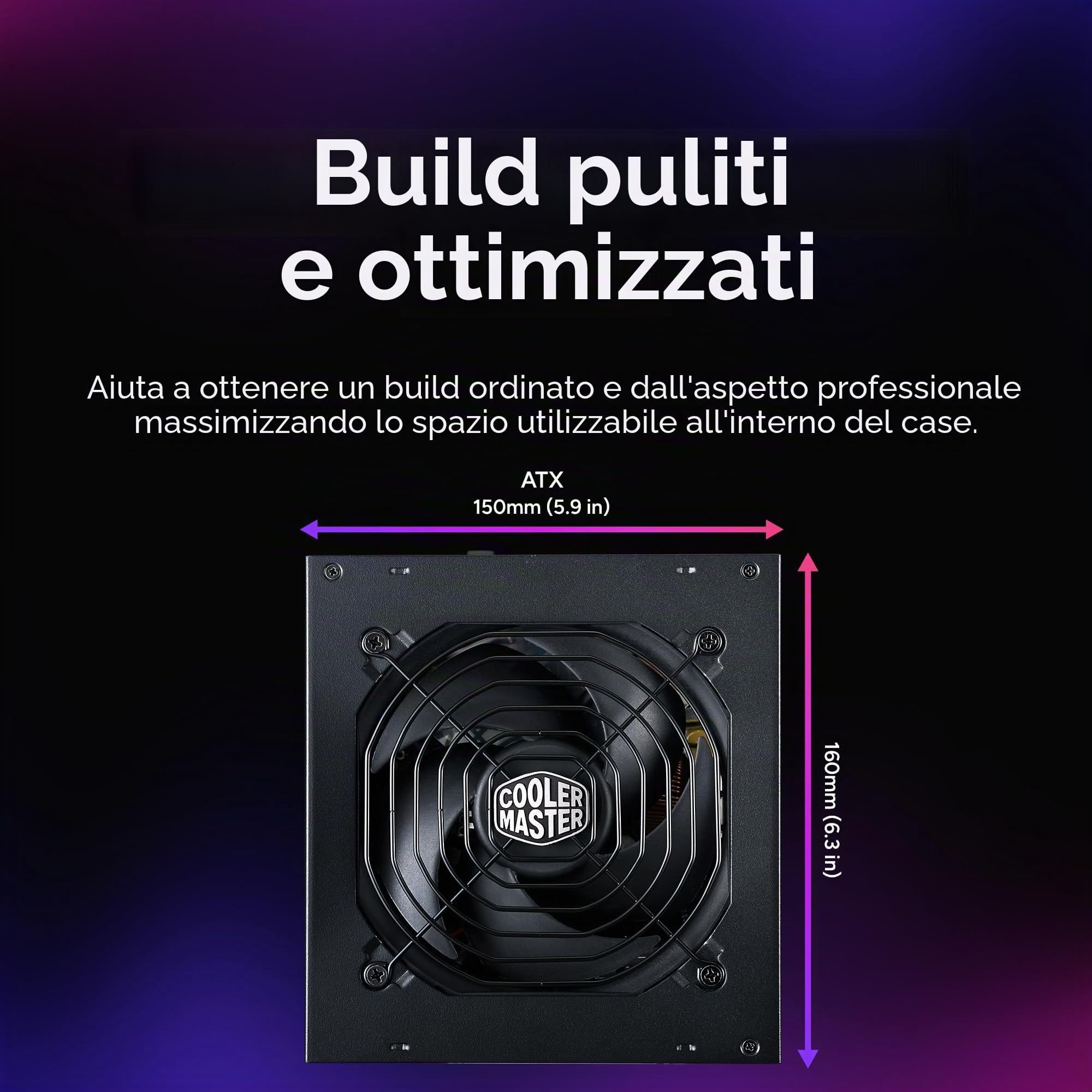 Cooler Master MWE Gold 850 V2 completamente modulare, 850 W, efficienza 80+ Gold, ventola HDB silenziosa, 2 connettori EPS, resistenza alle alte temperature, garanzia 5 anni