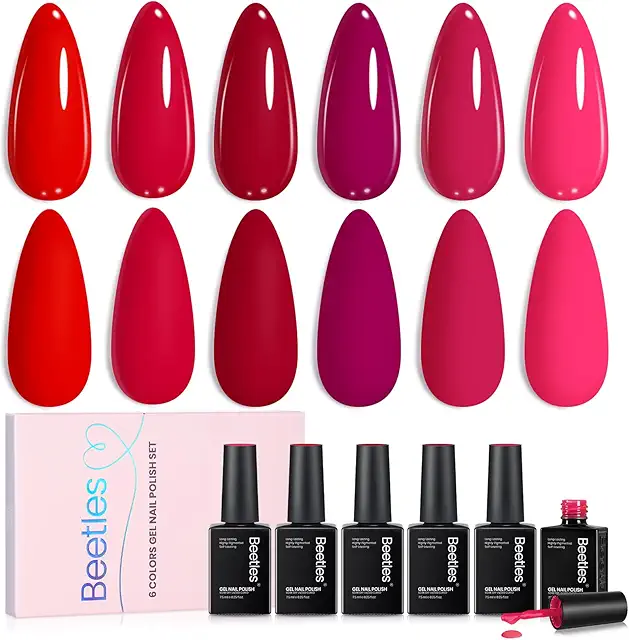 Red Gel Nail Polish Set