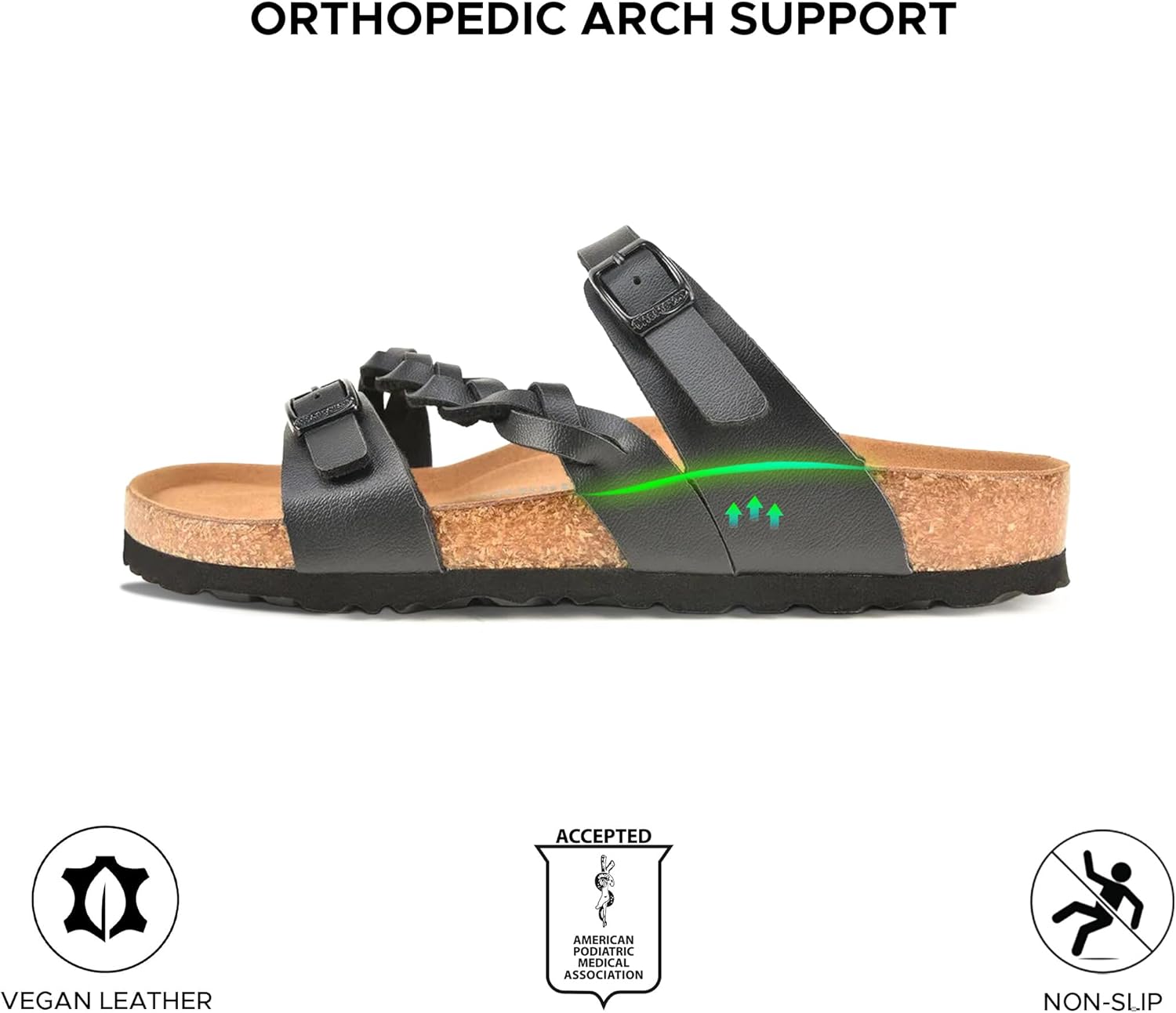 AEROTHOTIC Cork Slides for Women with Memory Foam
