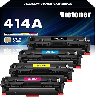 414A 414X Toner Cartridges 4 Pack (with Chip) M479fdw Compatible Replacement for HP 414A 414 W2020A Work for HP Color Laserjet Pro MFP M479fdn M454dw M454dn Printer Ink (Black Cyan Magenta Yellow)