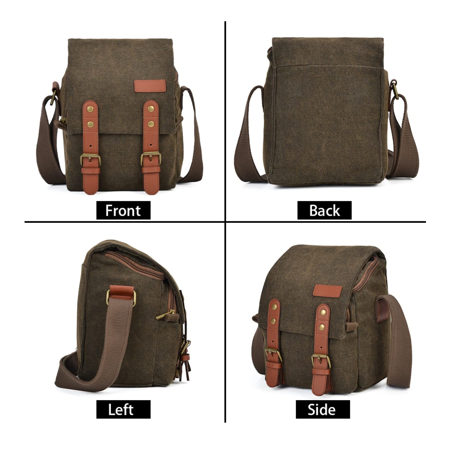 Borsa a tracolla in tela marrone retrò impermeabile antifurto borsa a tracolla 2 modi per utilizzare borsa a tracolla esterna o borsa per Sony Alpha A6600 A6500 A6400 A6300 A6000 A5100 A5000