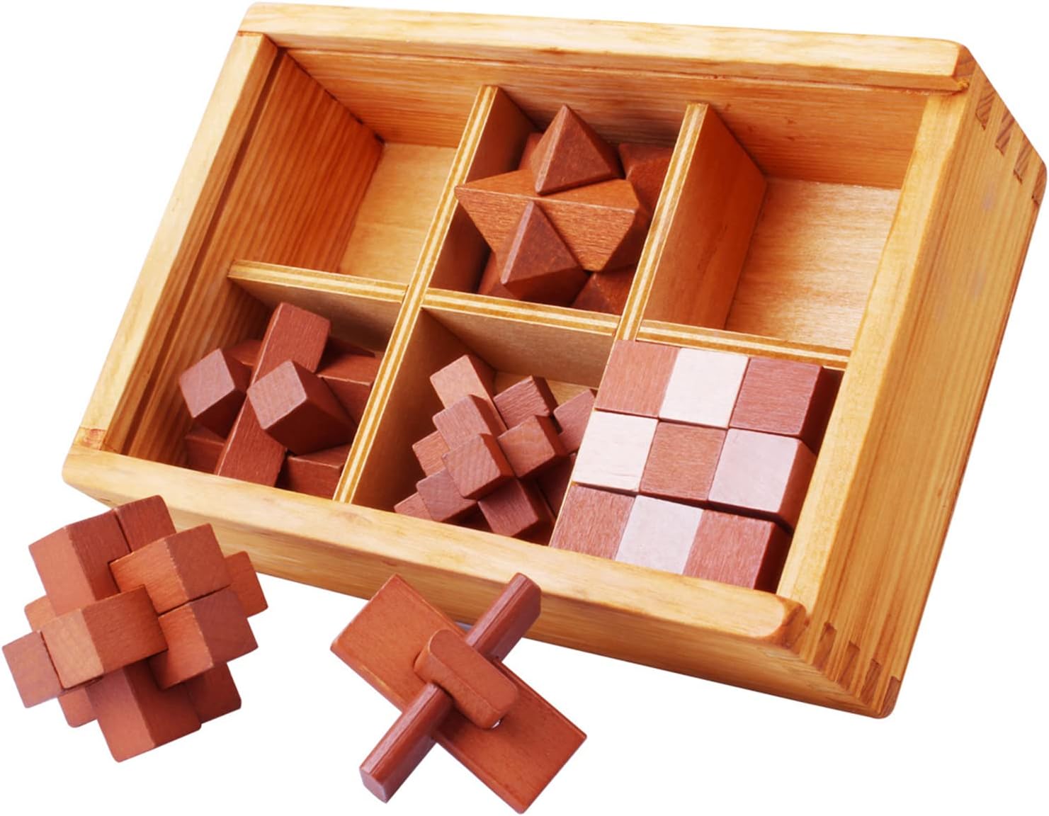 Wooden Puzzle Games - 3D Skill Games and Logic Games for Adults and Children - Patience Game Gift Set