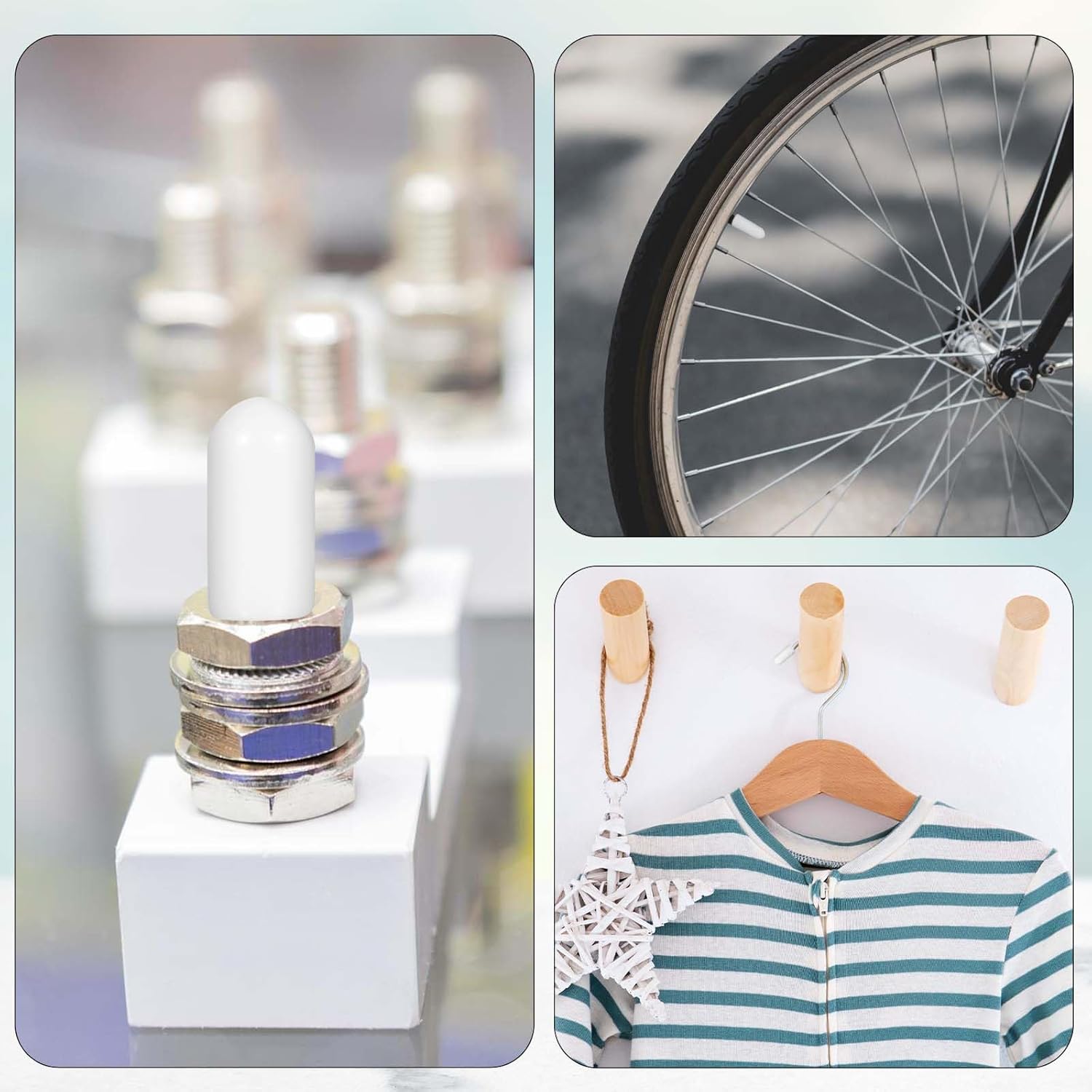 50 Pcs White Thread Covers Caps Rubber End Caps Round Screw Protectors 1/4 Inch / 6mm Flexible Bolt Vinyl Dust Cover for Metal Tubing Rod Bolt Furniture Pipes