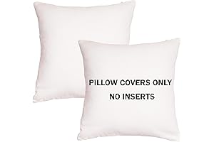 Set of 2 Cotton Throw Pillow Covers for Farmhouse Couch & Decor