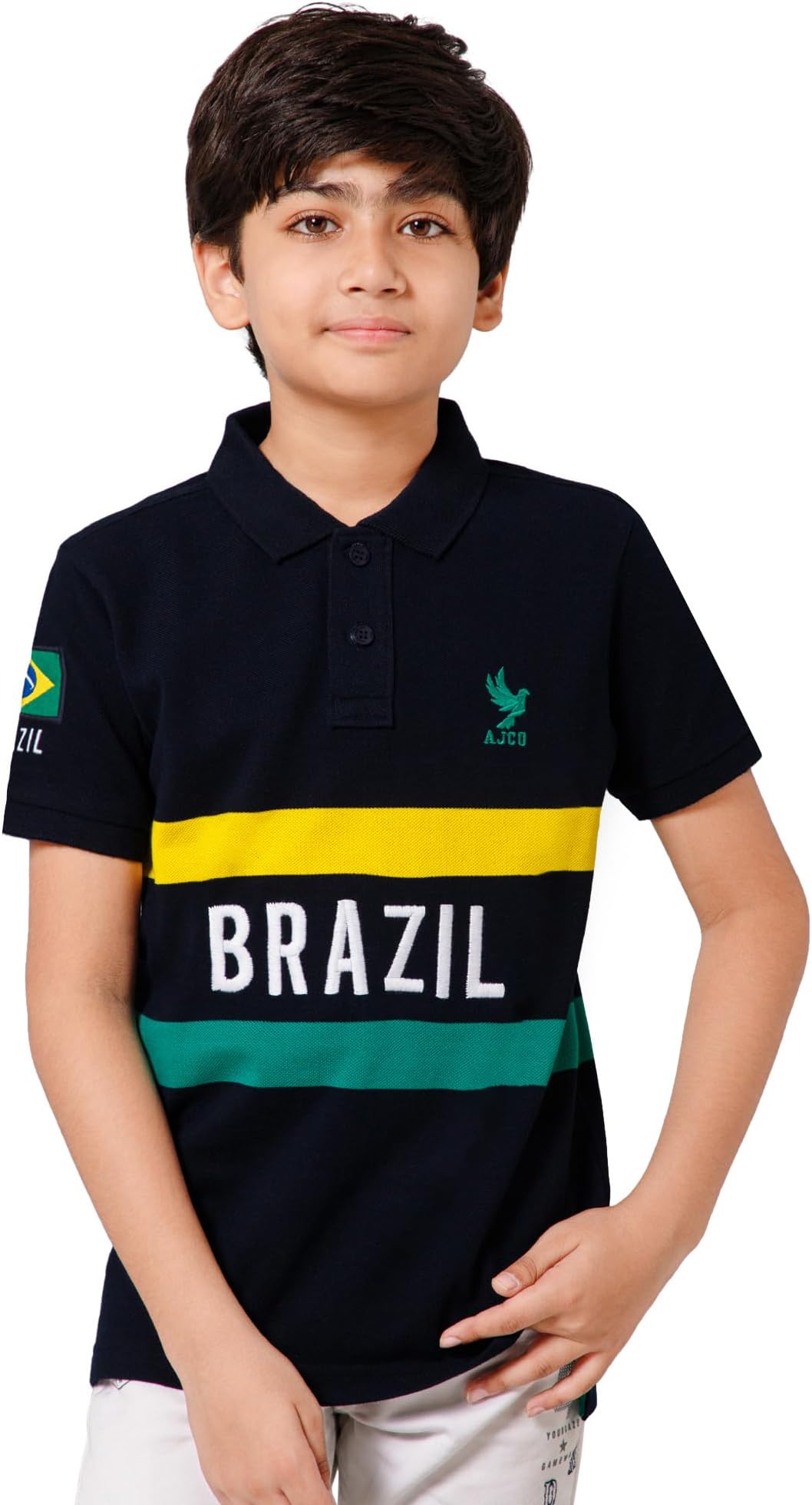 Alan Jones ClothingBoy's Cotton Regular Fit Polo T-Shirt