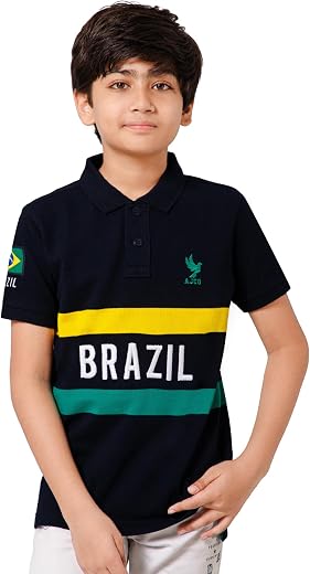 Alan Jones Clothing Boy's Cotton Regular Fit Polo T-Shirt