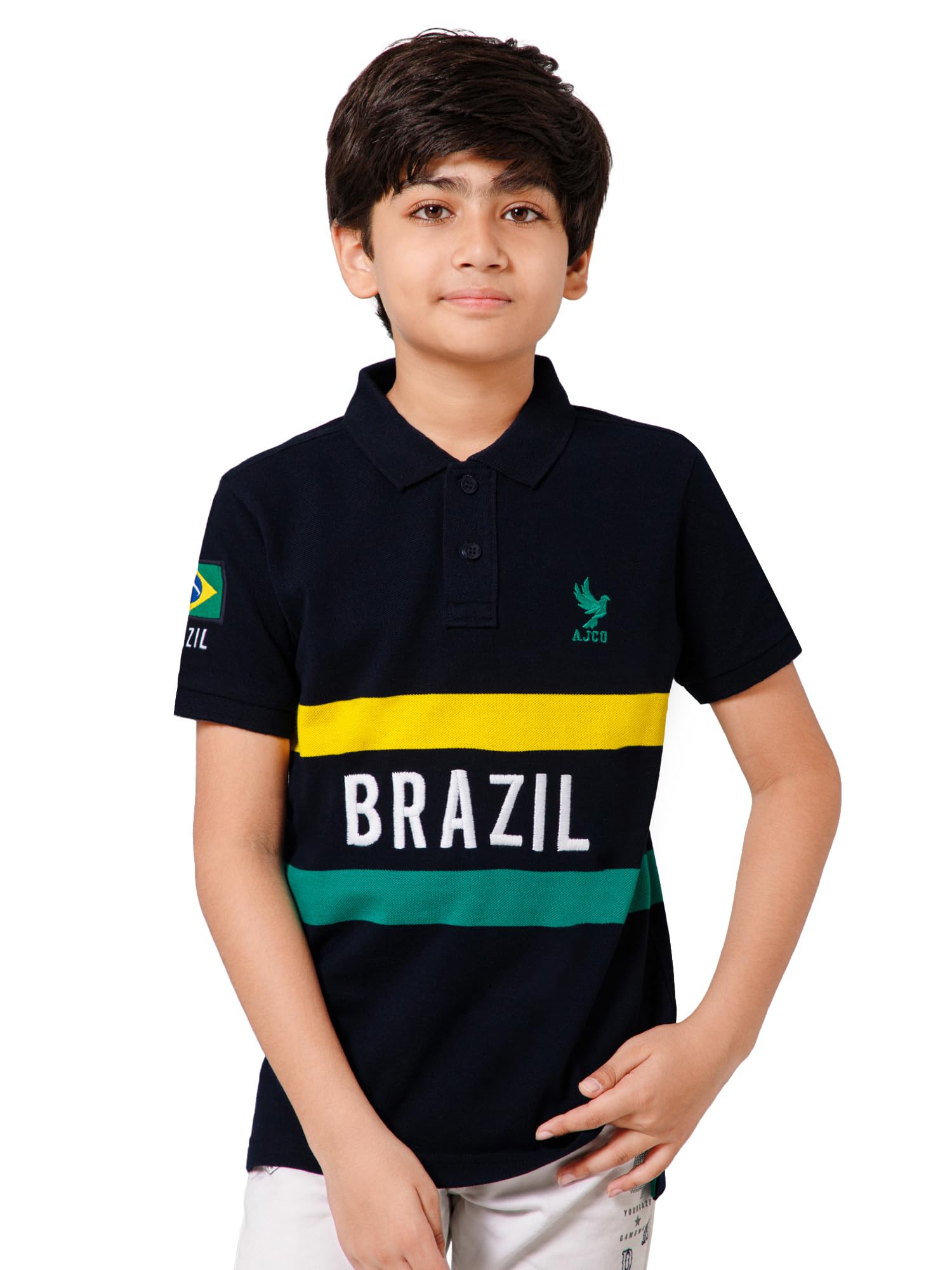 Alan Jones ClothingBoy's Cotton Regular Fit Polo T-Shirt