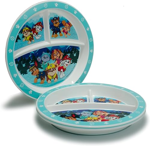 Playtex Baby PAW Patrol - Plato de alimentación separado para niños pequeños, color verde azulado, 3 unidades