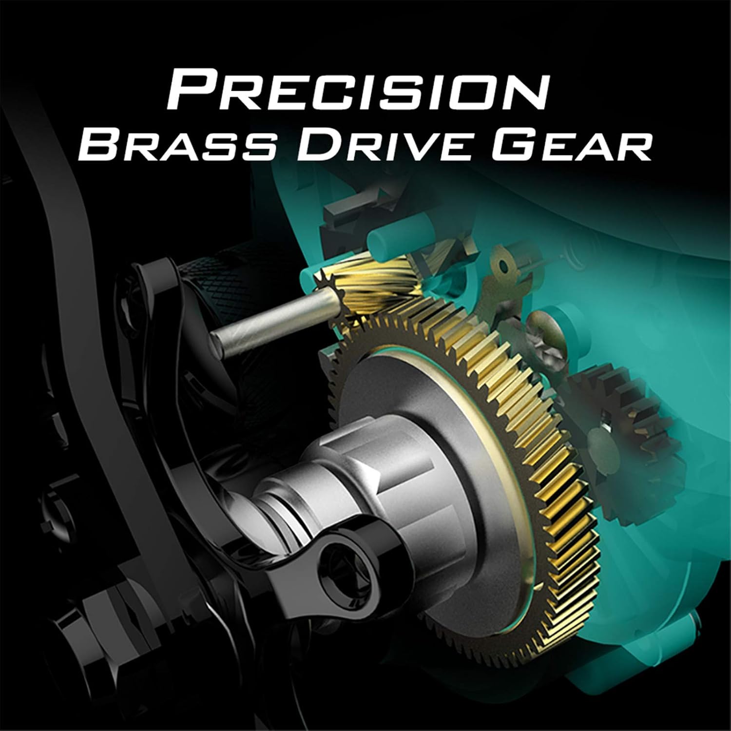 Diagram illustrating the precision brass drive gear system within the KastKing Spartacus baitcasting reel.