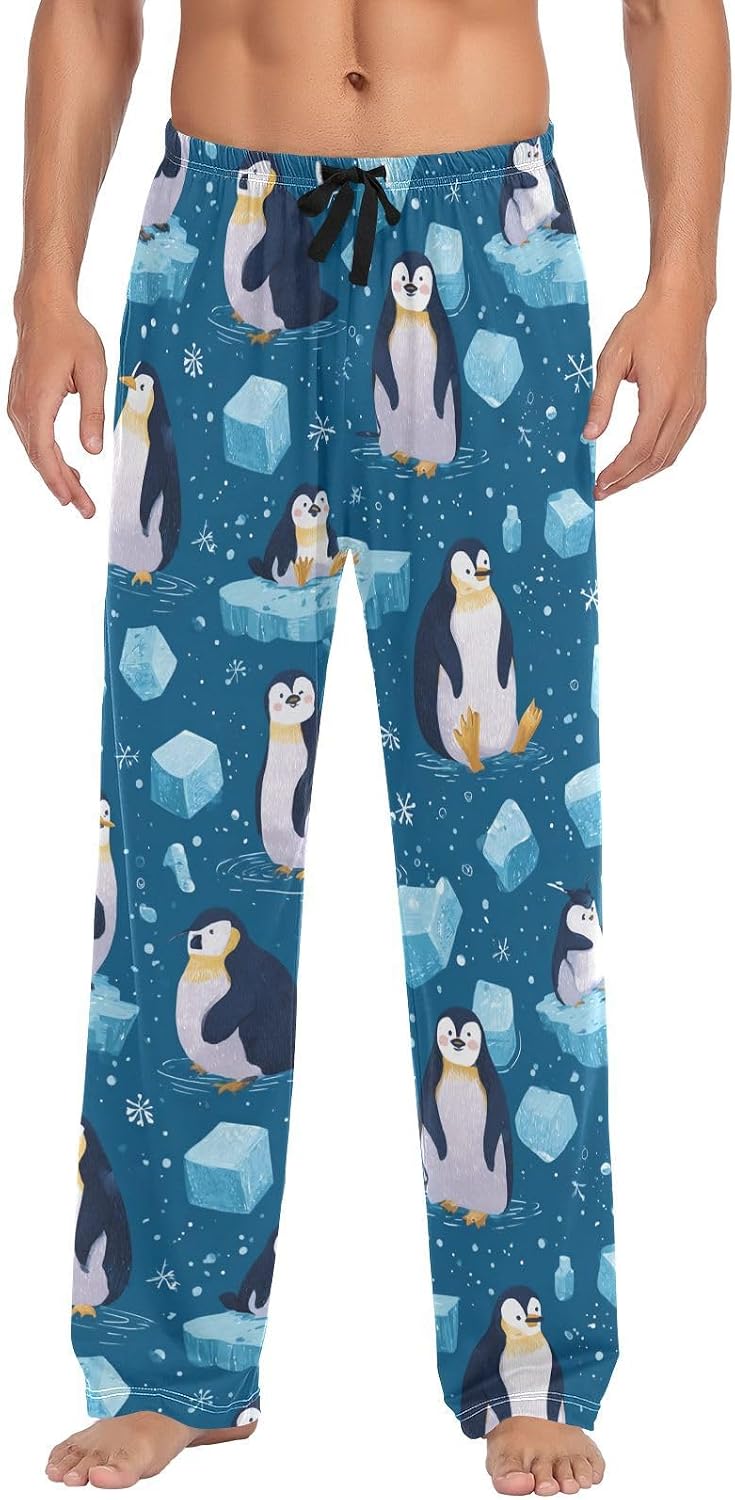 Polar Bear Seal Penguin Walrus Pajama Pants Cute Arctic Animals Men's Pajama Bottoms Lounge wear PJs Pants M