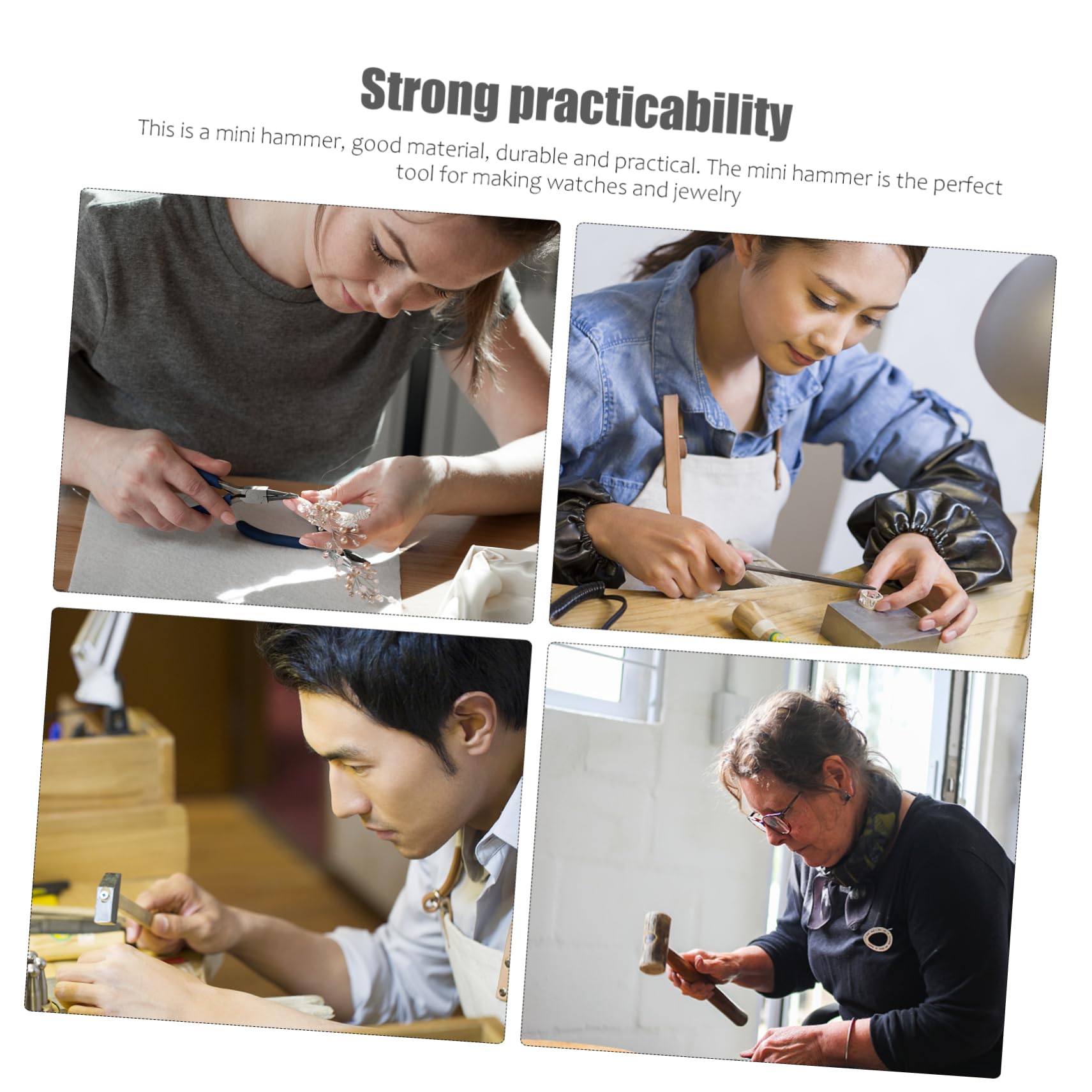 FAVOMOTO Mini Hammer Tool Kit 3pc Watch Repairing Hammers for Diy Safe Easy to Carry