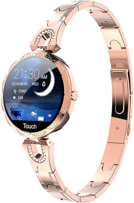 Reloj inteligente para mujer, de acero, resistente al agua, con frecuencia  cardíaca, seguimiento de fitness para Android iOS, pulsera inteligente :  Todo lo demás - Amazon.com