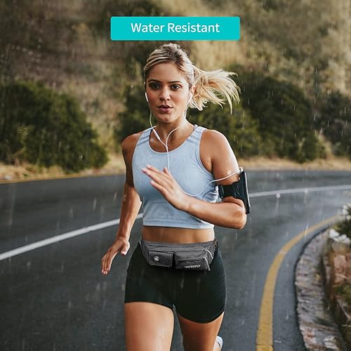 Miniatura 2 de Waterfly - Cangurera delgada de poliéster suave, resistente al agua, para hombre y mujer, para exteriores, correr, escalar, llevar iPhone 5 6 Plus
