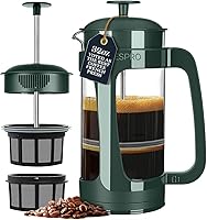 Vista 12 de ESPRO Cafetera de prensa francesa P3 – Microfiltro doble patentado para preparar sin arena, resistente al calor, prensa de café de vidrio
