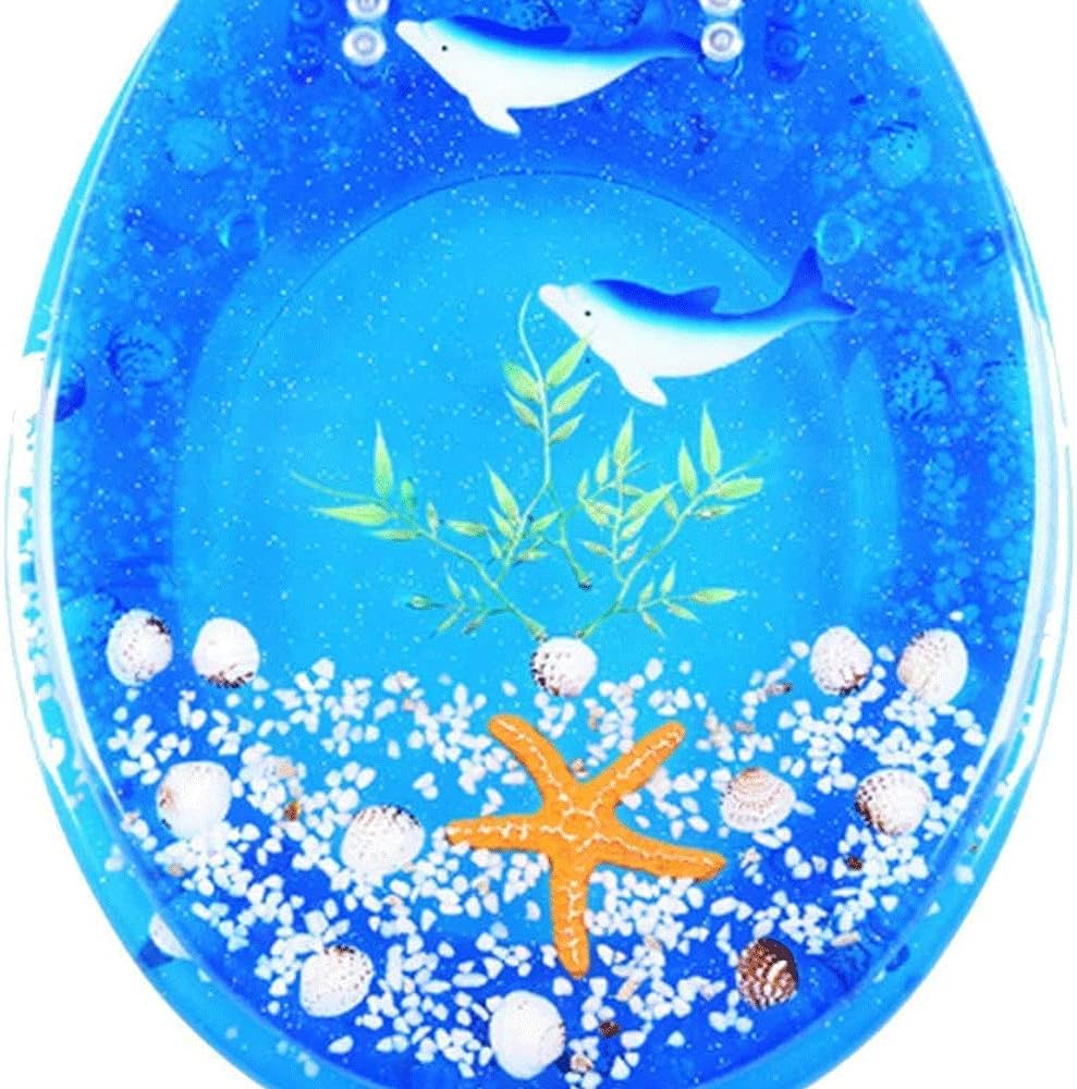 Toilet Lid-European Transparent Resin Seat Vintage Descending Mute Cover Thickening