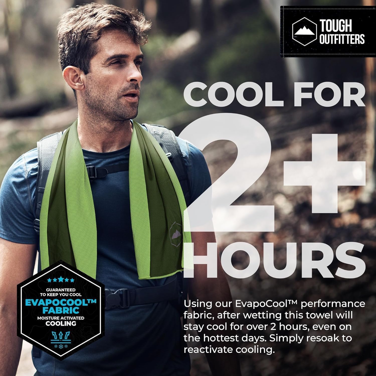 Tough Outdoors Cooling Towel - Cooling Towels for Neck & Face - Ice Wrap & Sweat Rag for Camping Gym Yoga & Sports - Workout Towel for Gym Sweat - Cool Towels for Extreme Heat - 4 Pack image 2