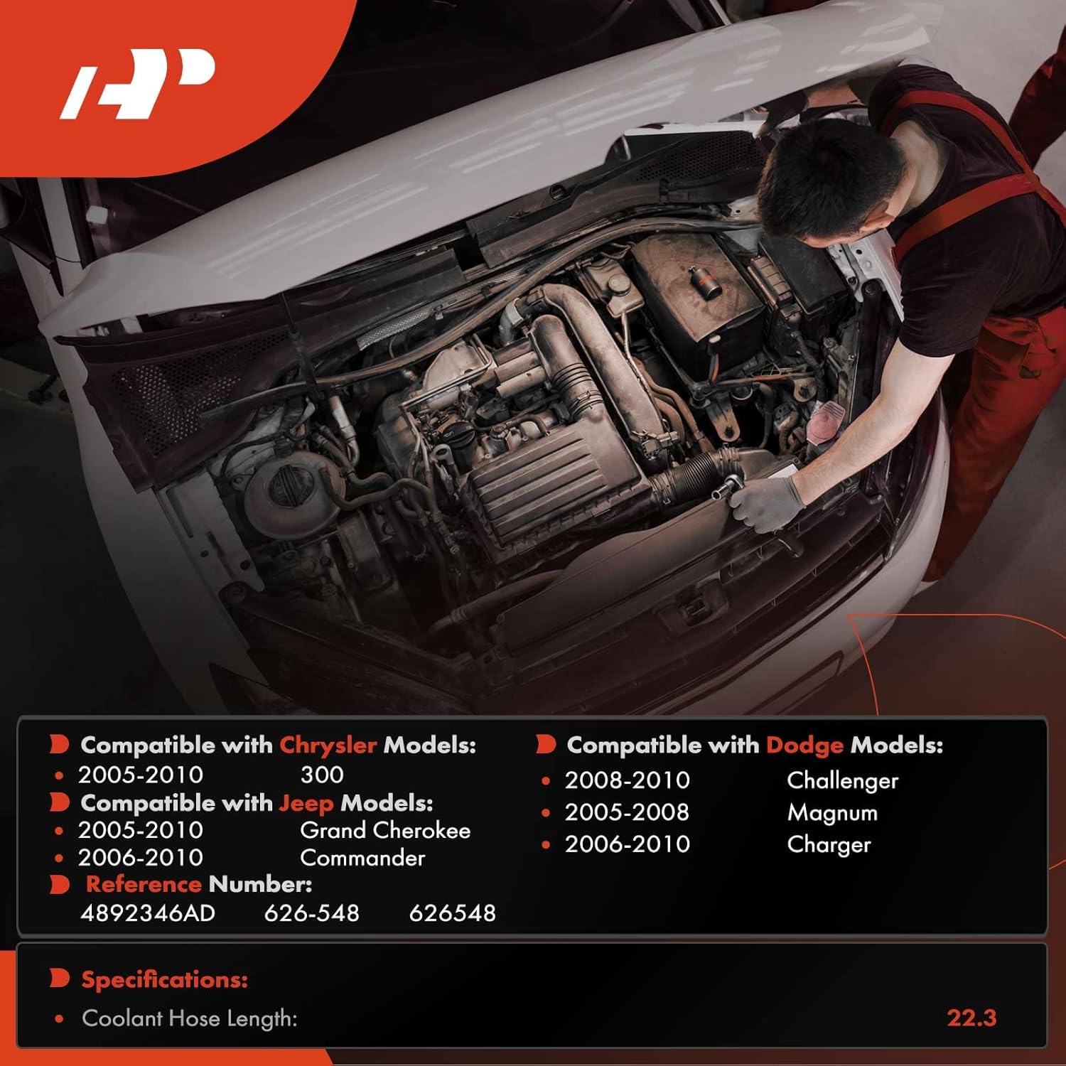 A-Premium Outlet HVAC Heater Hose Pipe Line Assembly with Gasket and Mounting Bracket Compatible with Jeep Grand Cherokee 2005-2010, Commander & Dodge Charger 2006-2010, Challenger