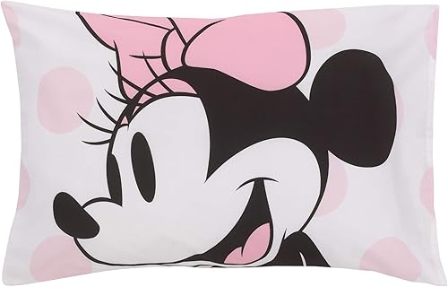 Miniatura 5 de Minnie Mouse - Juego de cama para niños pequeños de 4 piezas con edredón, sábana bajera, sábana encimera, funda de almohada de tamaño estándar