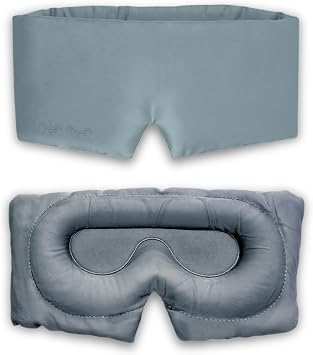 DreamMask 3D Contoured Sleep Mask, Bamboo Silk, Pressure-Free Blackout Design, Cruelty-Free Grey