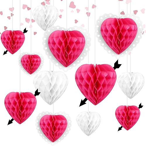 Miniatura 3 de KatchOn, Juego de globos de labios rojos, tamaño grande de 30 pulgadas, paquete de 4, panales colgantes para el día de San Valentín, paquete de 9,