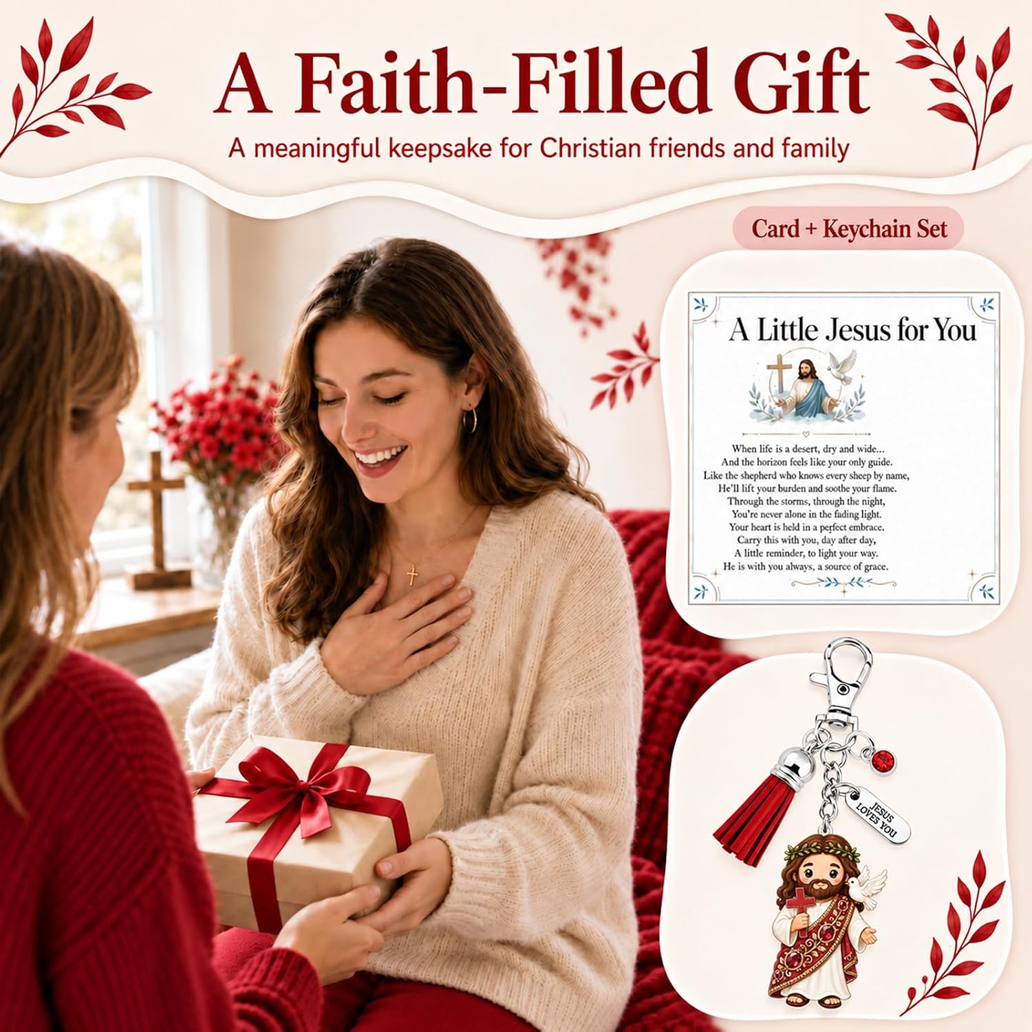 Little Jesus Keychain Jesus Gifts For Women Christian Keychains For Women image 2
