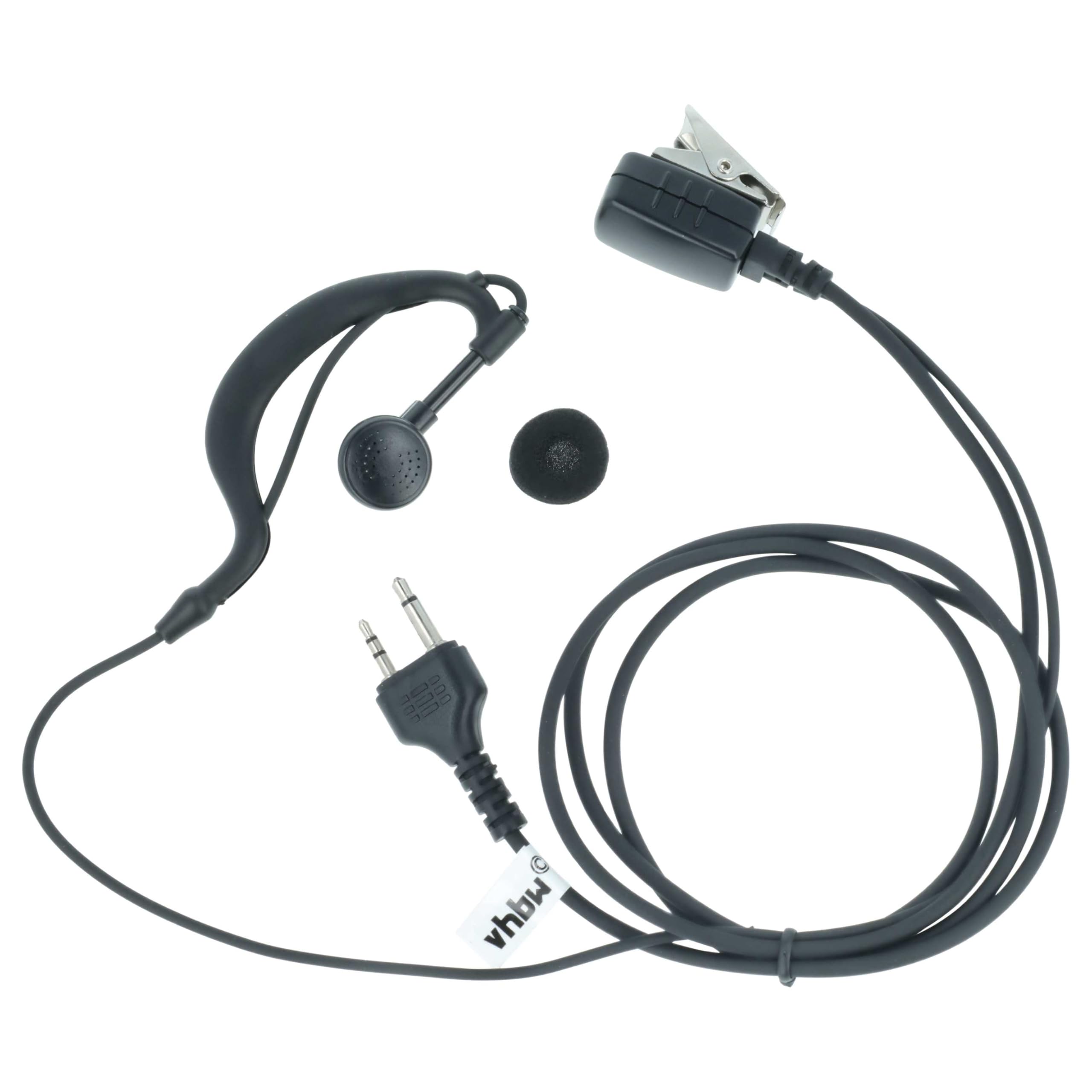 vhbw 10 x zestaw słuchawkowy kompatybilny z Icom IC-V82, IC-U82, IC-V85 radiotelefon - czarny
