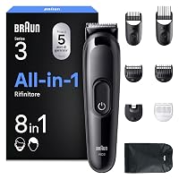 Braun Rifinitore All-in-One Series 3, Rasoio Elettrico Barba e Capelli 8in1