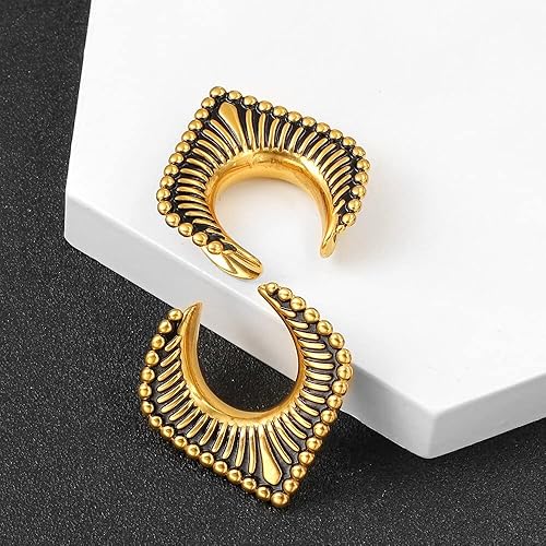 Miniatura 3 de LADEMAYH Tapones de sillín para orejas, calibre 0.00 oz 1 pulgada en espiral para orejas, acero inoxidable 316L, dilatadores de oreja para hombres,