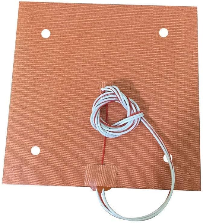 USA Material 12"x12" CR10 Silicone Heater Pad 310x310mm for Voron V2 Creality CR-10 10S Pro CR-X MP Maker Pro TAZ, BLV MGN Cube 3D Printer Bed with Screw Holes