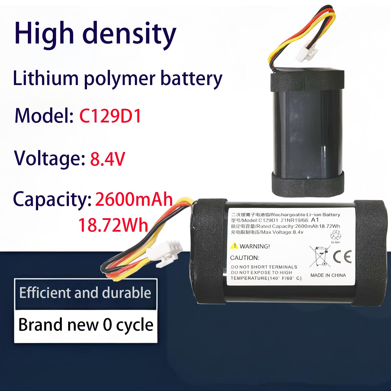 C129D1 - Batteria di ricambio compatibile con Bang & Olufsen B&O BeoPlay P6 A1 Speaker C129d1 C129d3