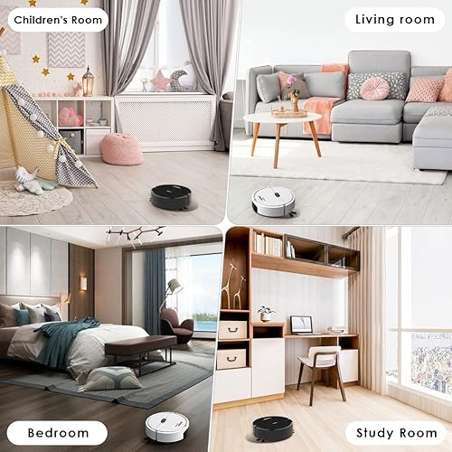Miniatura 4 de XSMNER Robot aspirador, robot aspirador automático, mini robot aspirador bueno para pelo de mascotas, suelos de madera dura (no para alfombra),