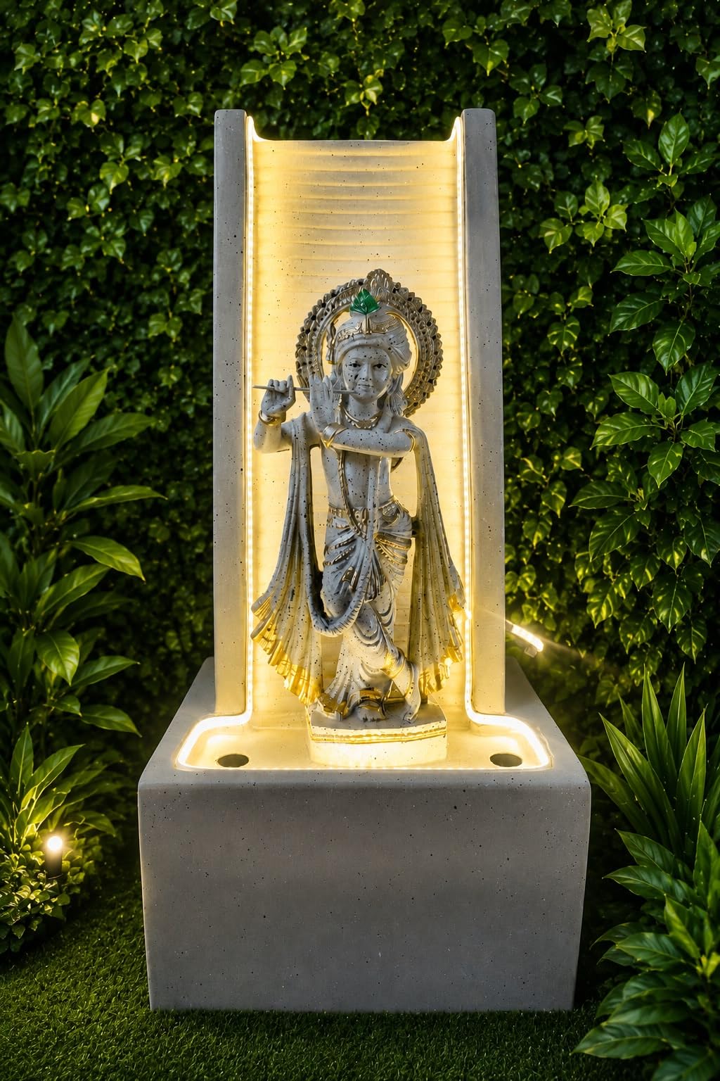 Resin Krishna Ji Fountain with LED Lighting | Resin Construction, LED Lit-image-37